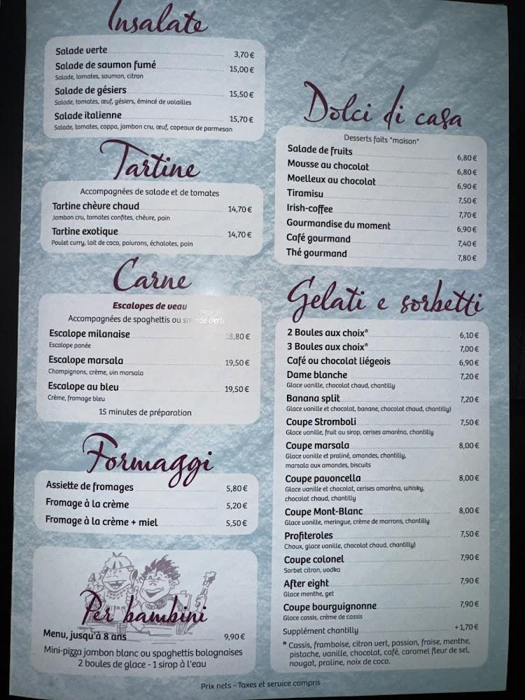 Restaurant Le Stromboli - Menu Image 1